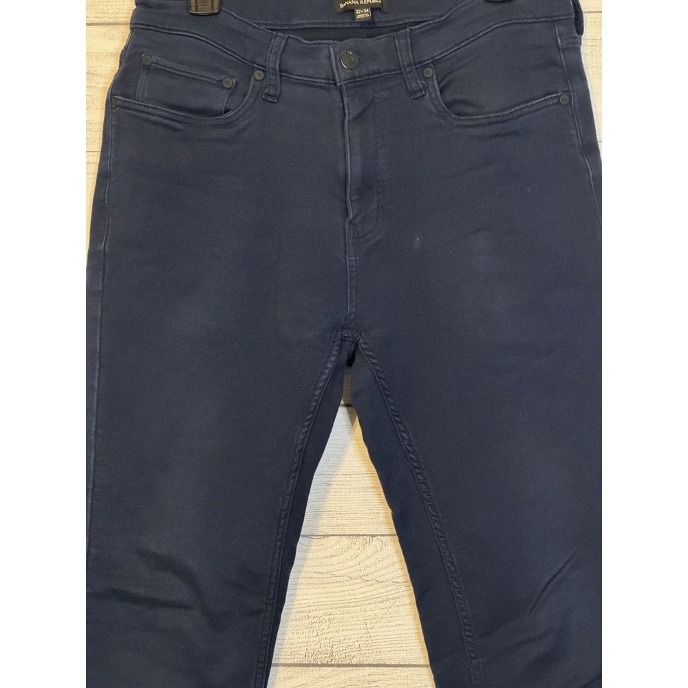 Banana Republic Pants Men's 32x34 Navy Cotton Stretch Slim 5-Pocket